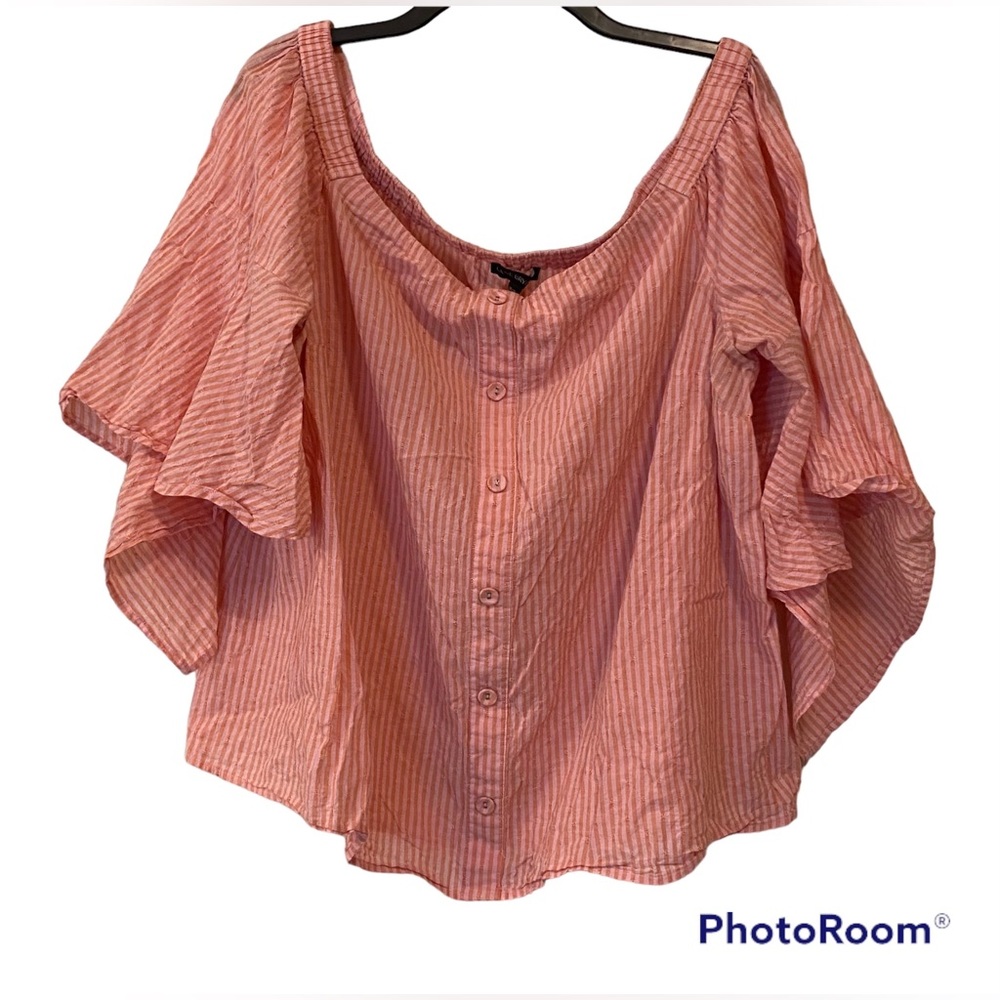 Lane Bryant Striped, Off the Shoulder top, SZ 18/20